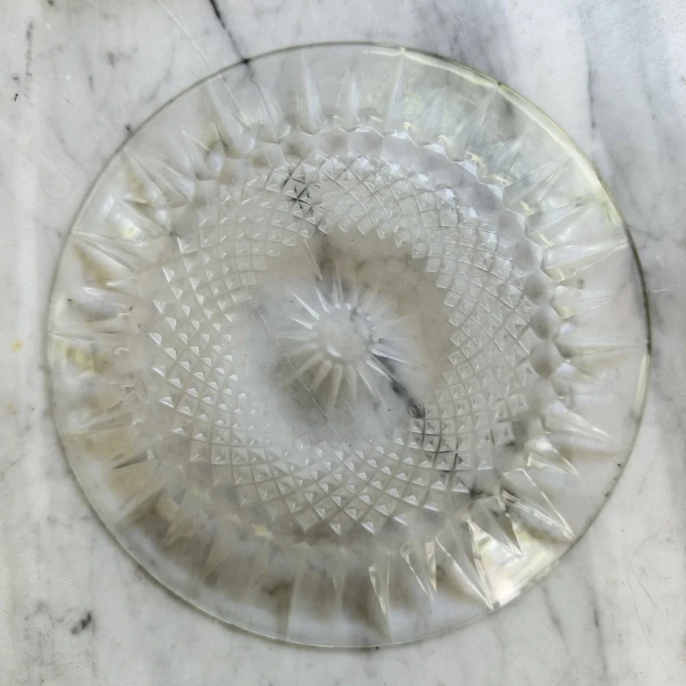 Vintage Cristal D'Arques-Durand Diamant Clear Glass Salad Plates 7